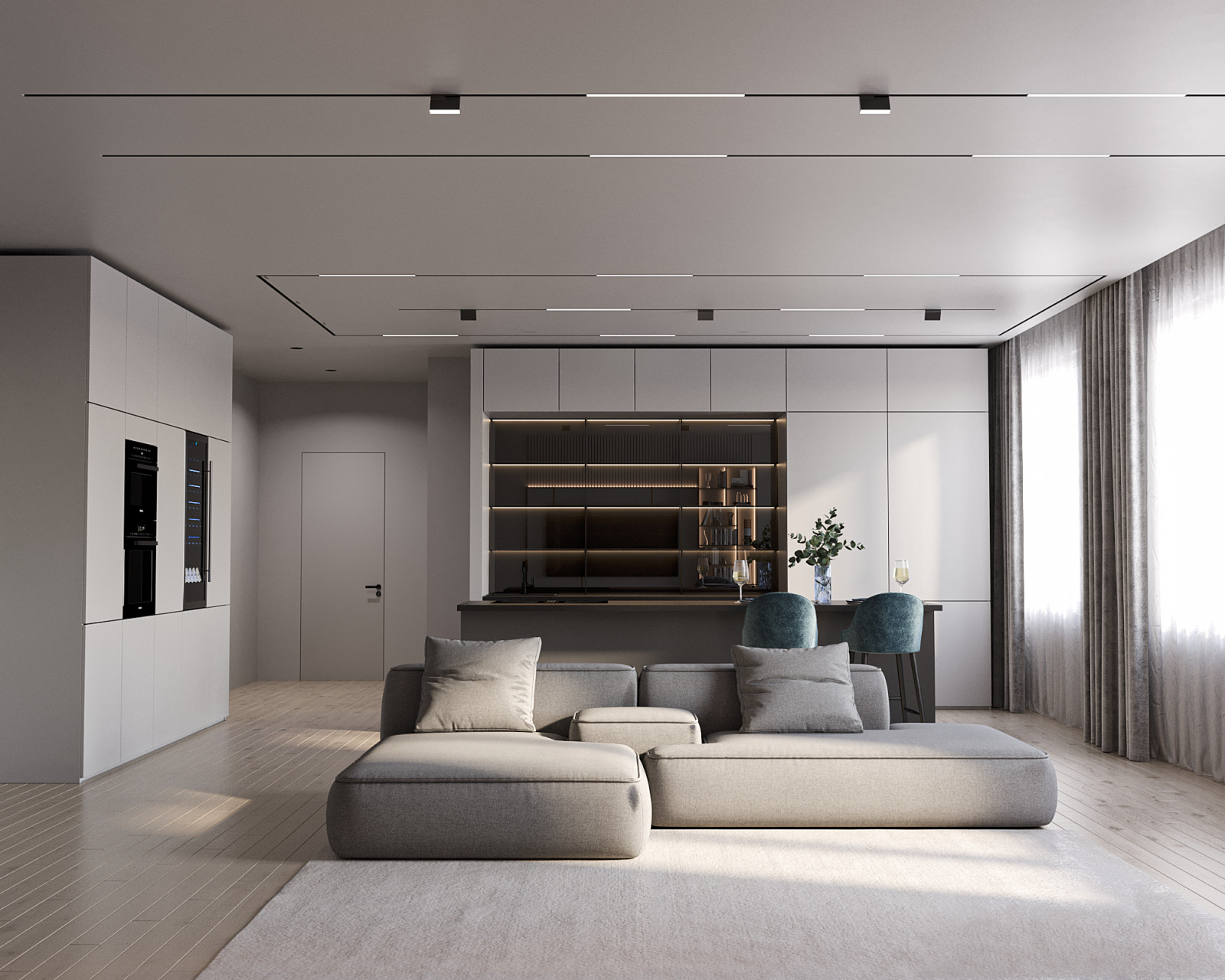 Обложка проекта: Дизайн-проект кухни-гостинной