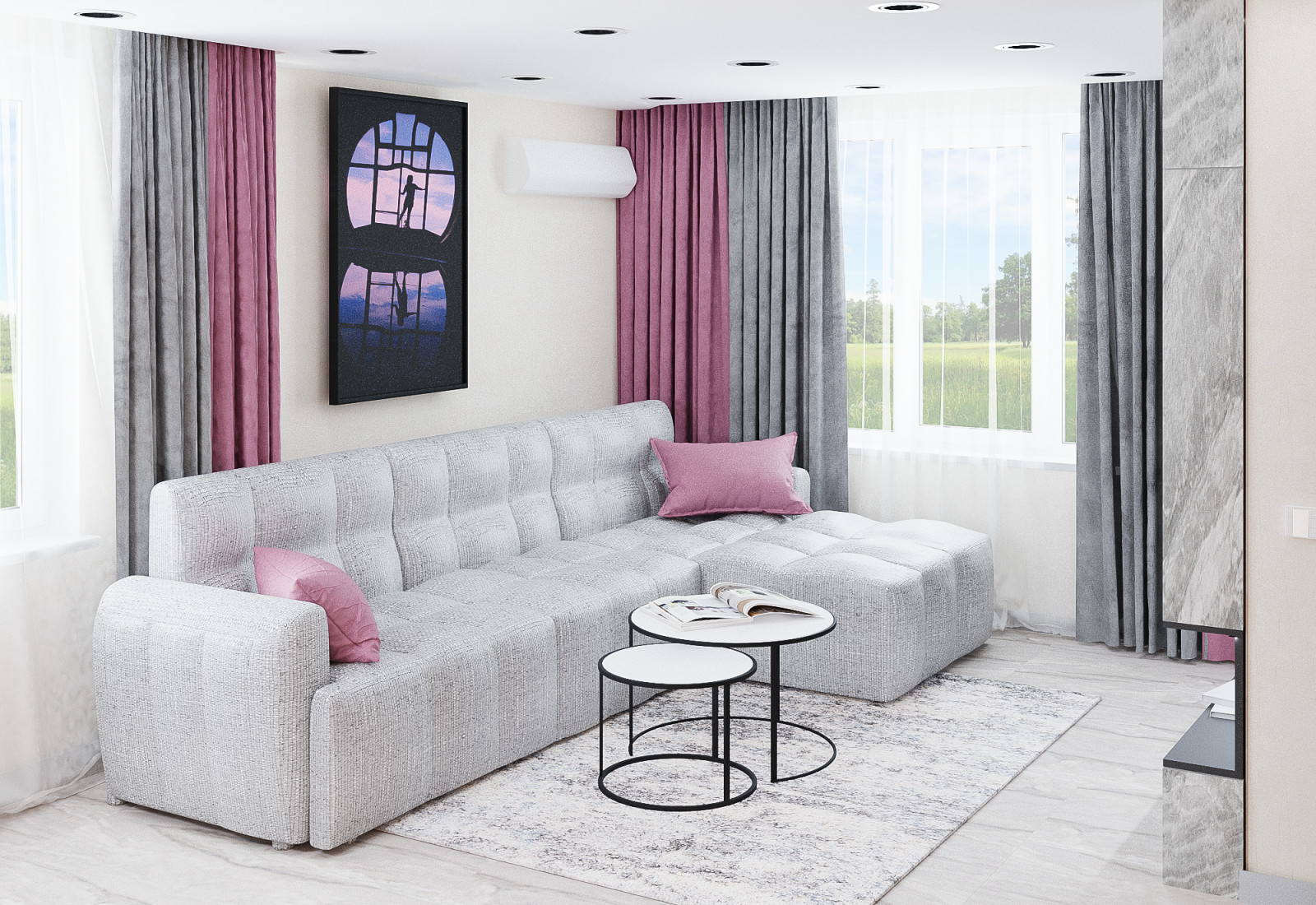 учебный проект. 1-й этаж частного дома для проживания 2 человек и собаки.