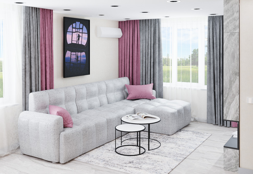 учебный проект. 1-й этаж частного дома для проживания 2 человек и собаки.