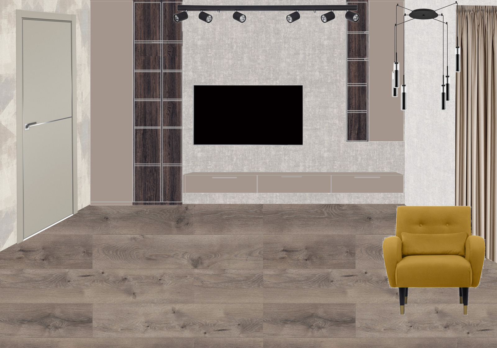 Обложка проекта: Варианты гостиной комнаты для молодой семьи в г.Самара