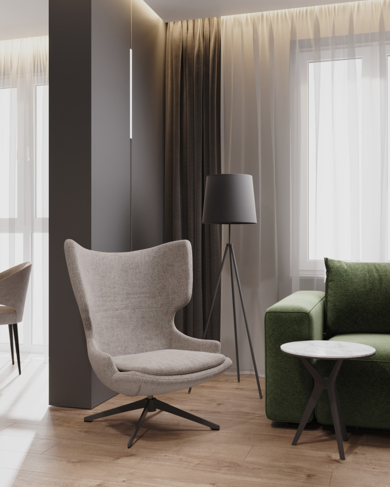 Обложка проекта: Кухня-гостиная в ЖК НОВИН г.Сургут