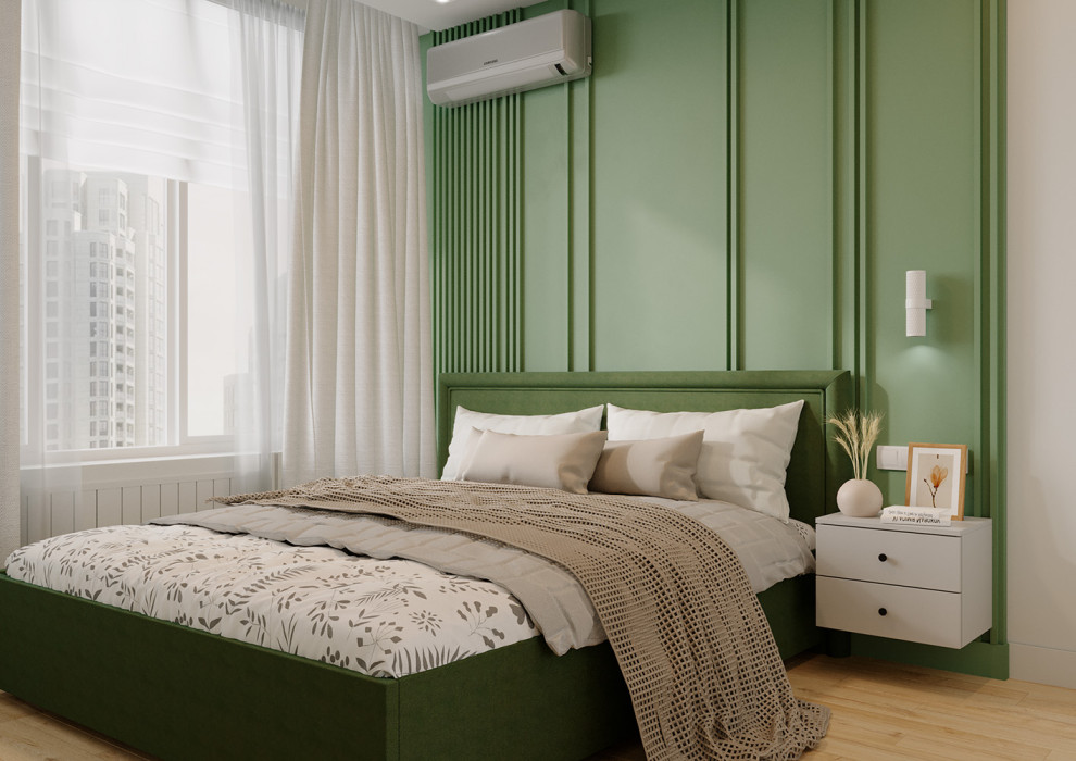 Евро однокомнатная квартира с яркими акцентами в ЖК Атмосфера