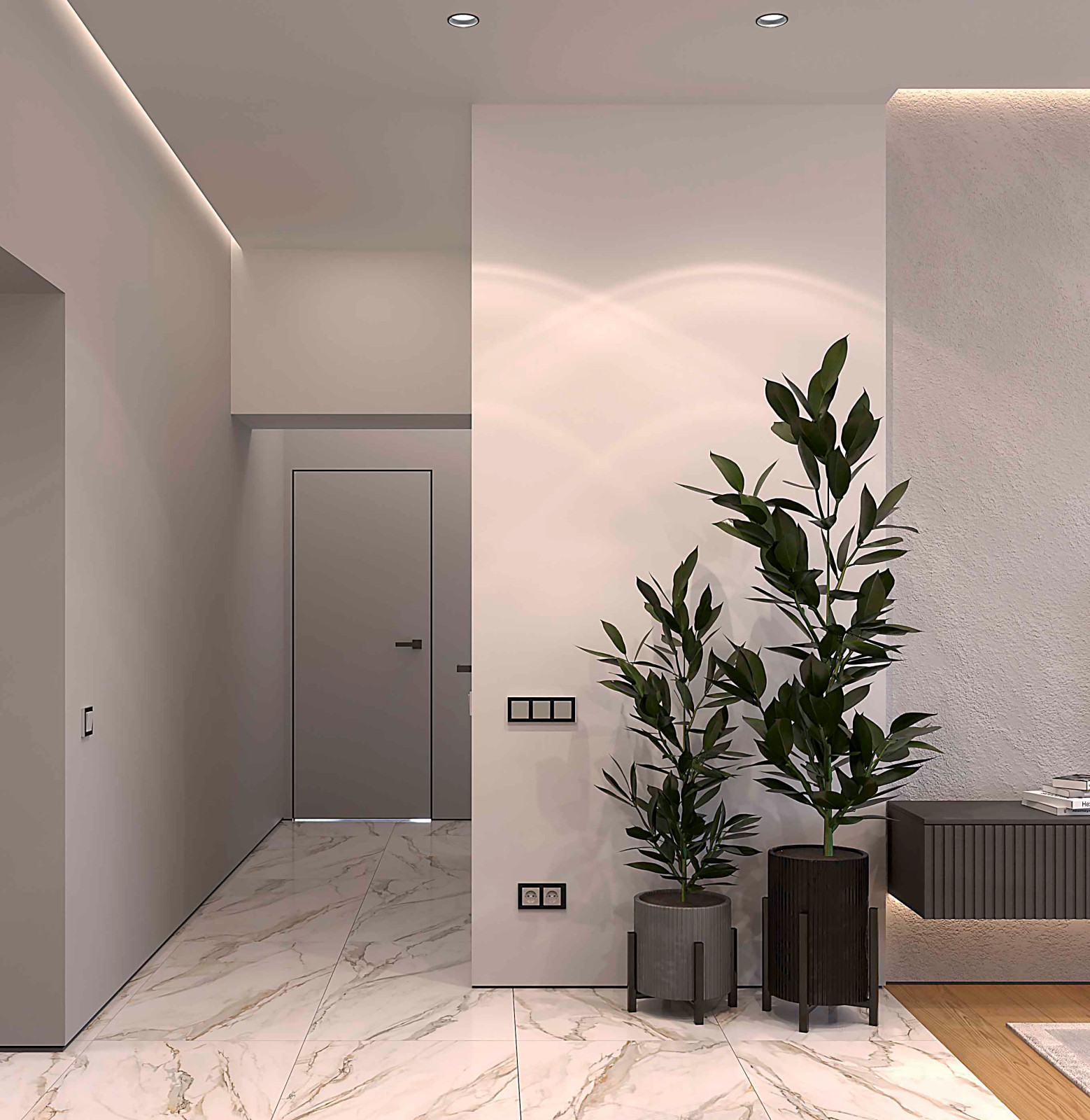 Кухня-гостиная, коридор