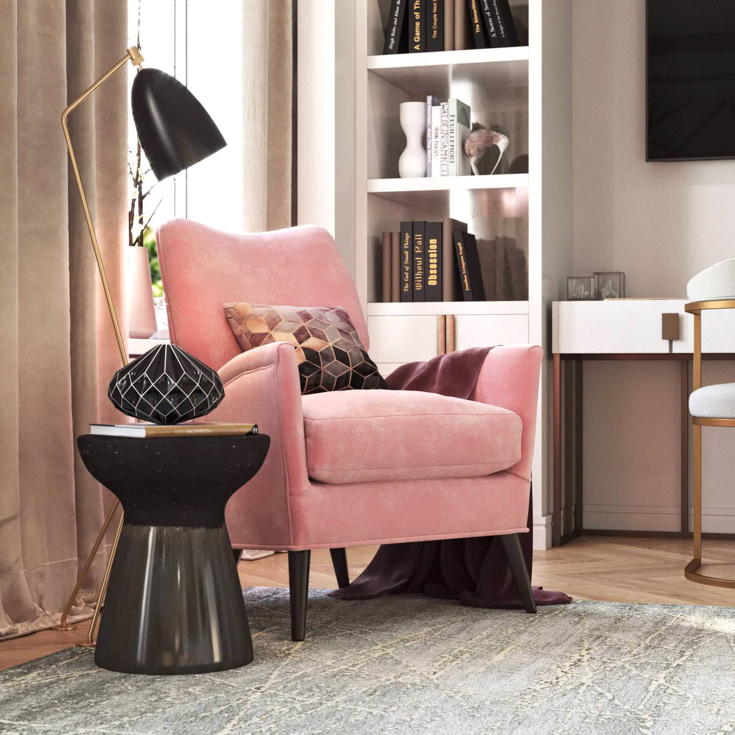 Дизайн интерьера квартиры-студии для современной модной девушки