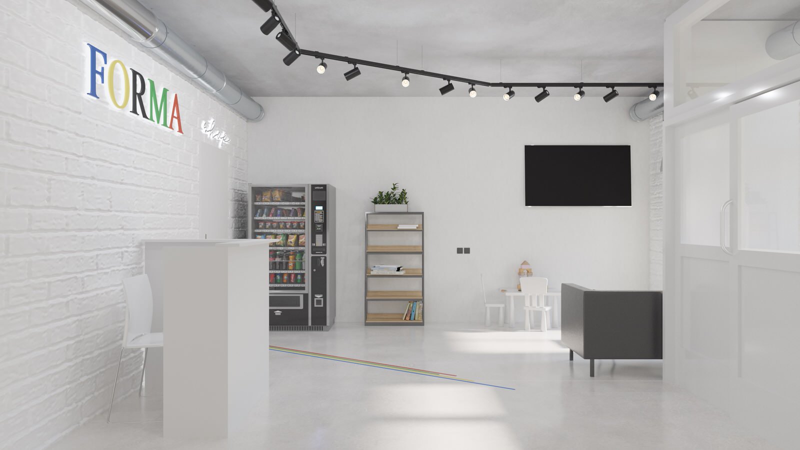 Дизайн интерьера спортивного центра и магазина FORMA