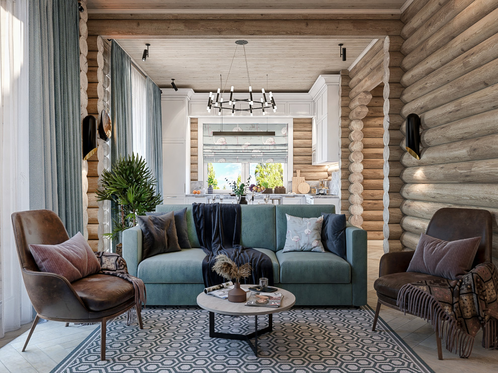 Обложка проекта: Деревянный дом. Круглый оцилиндрованный брус