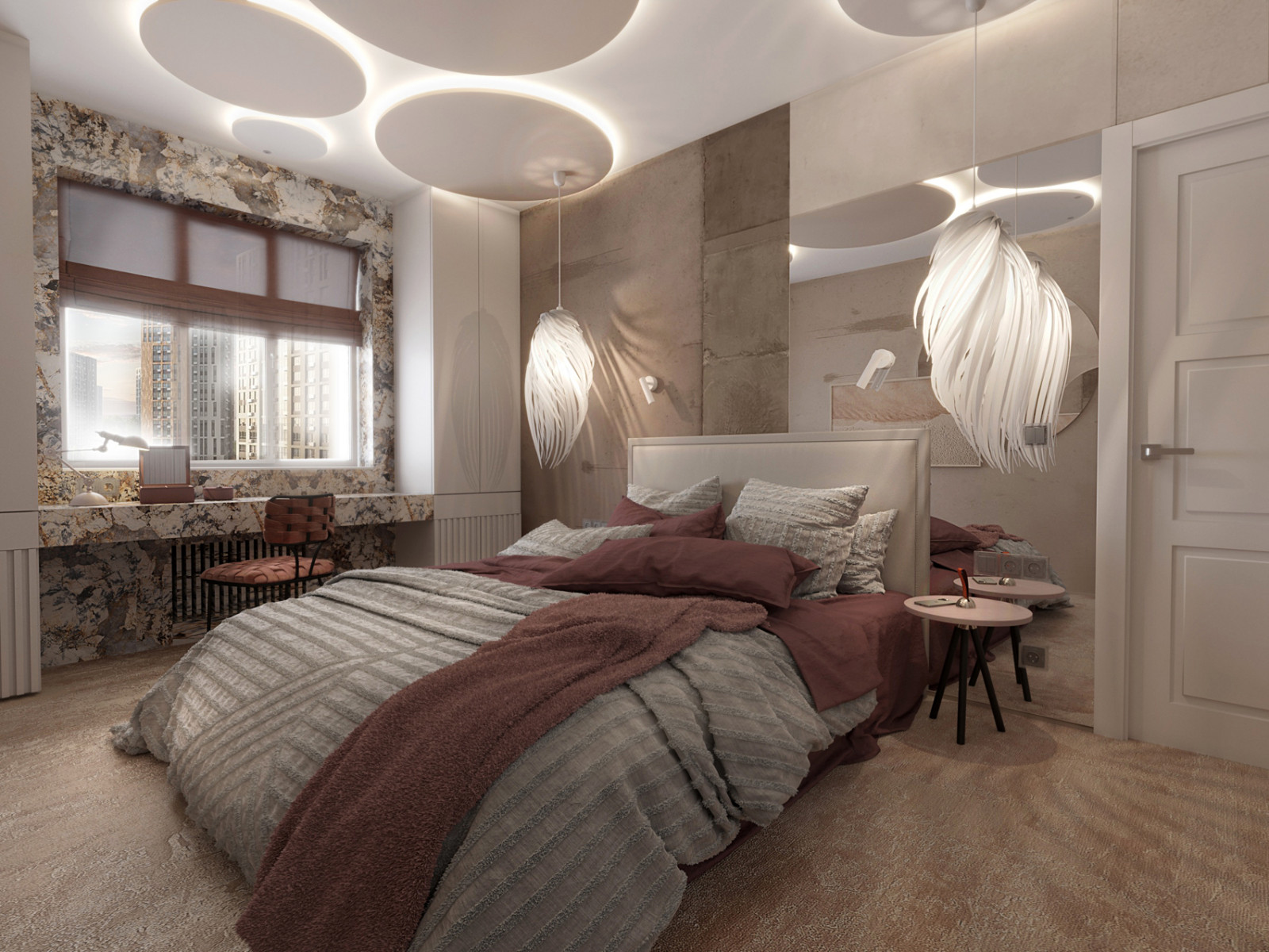 Спальня в пастельных тонах