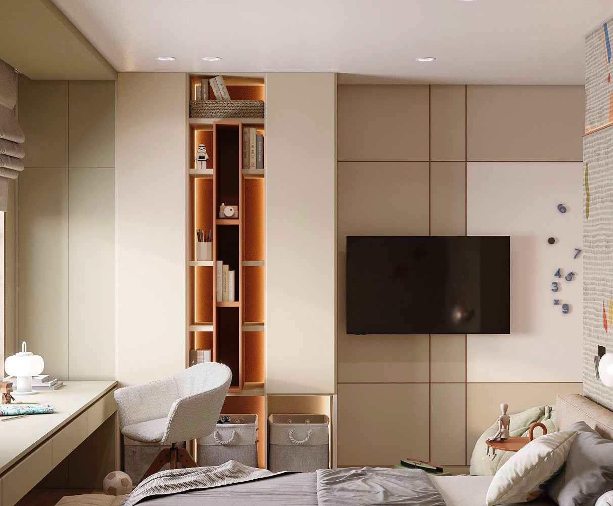 Современный интерьер для молодой семьи, 100 м2