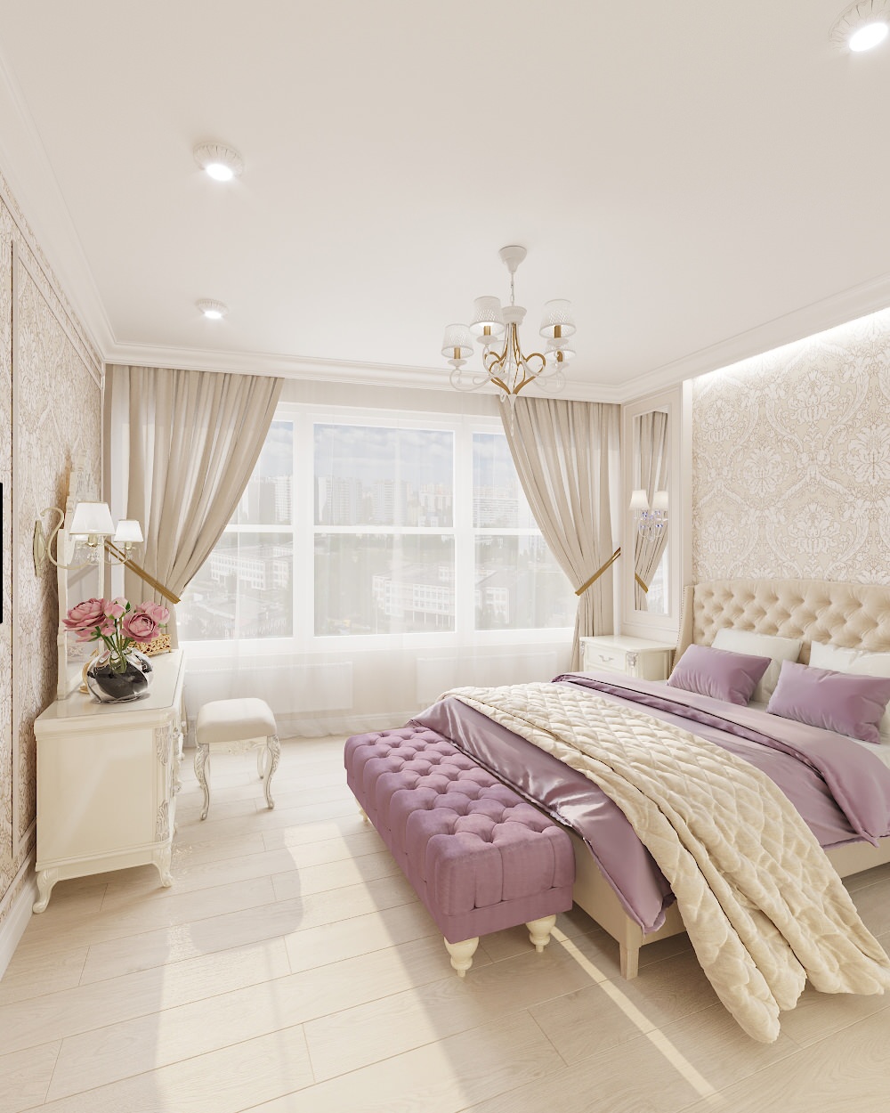 Проект 3х-комнатной квартиры в классическом стиле, ЖК Тихая Роща 2, г.Уфа.