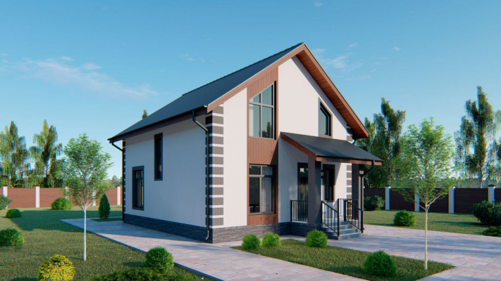 Обложка проекта: Проект мансардного дома из газобетона, 138 кв.м.