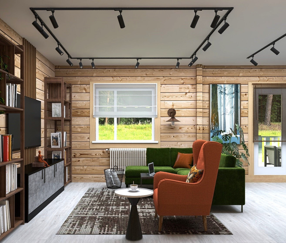 Обложка проекта: Кухня-гостиная в частном доме, 32.1 м², Владимирская область