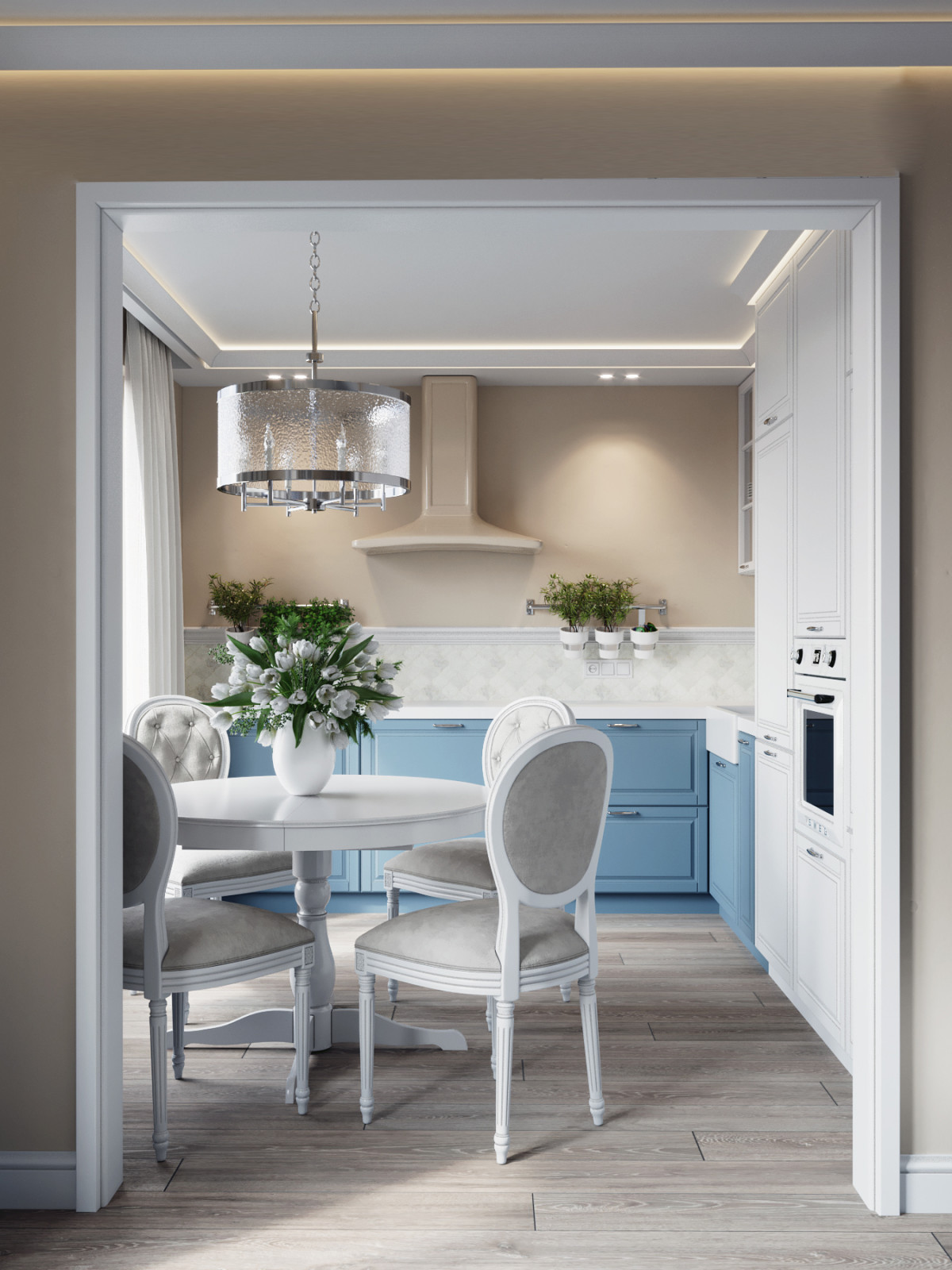 Квартира в голубых тонах в Новой Боровой