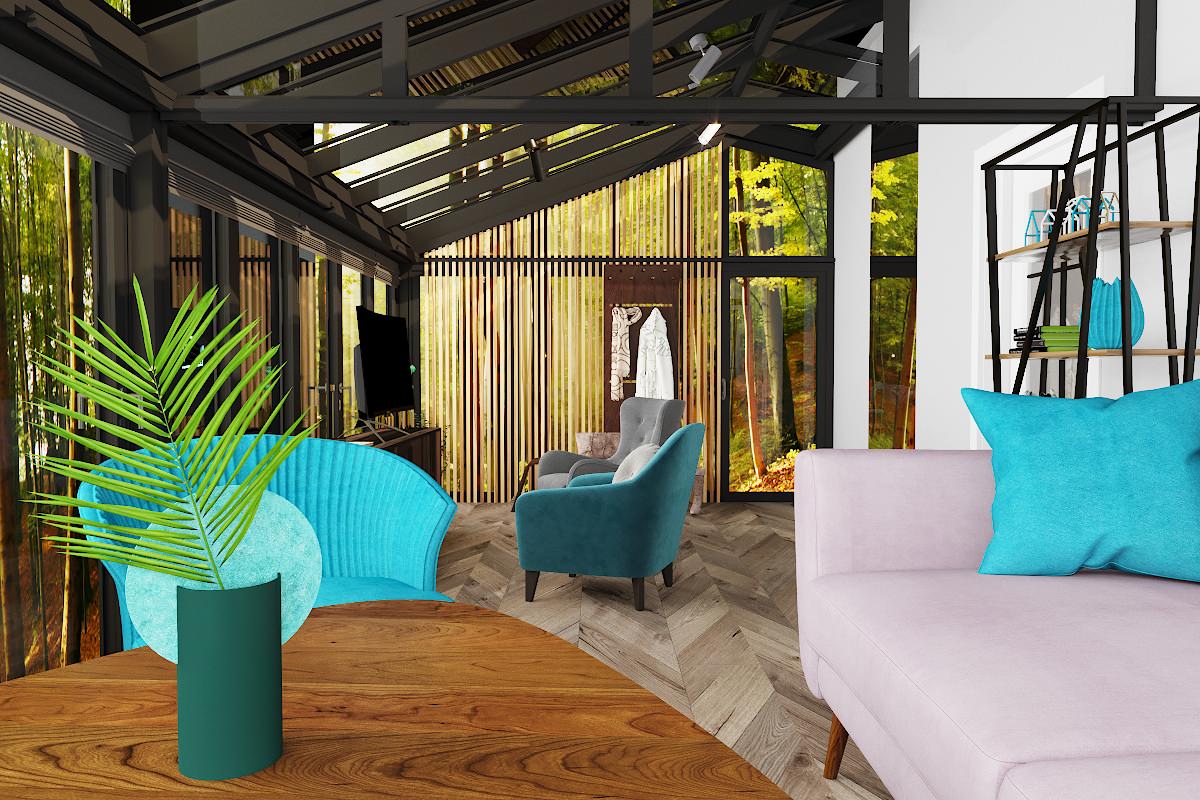 Загородный частный дом, с кухней, одной спальней, и верандой с огромными панорам