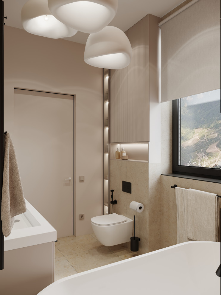 Дизайн интерьера мастер-ванной в загородном доме