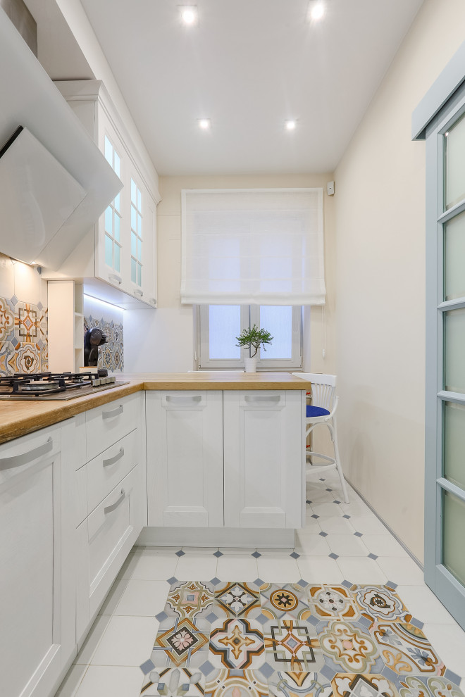 apartment with light blue doors