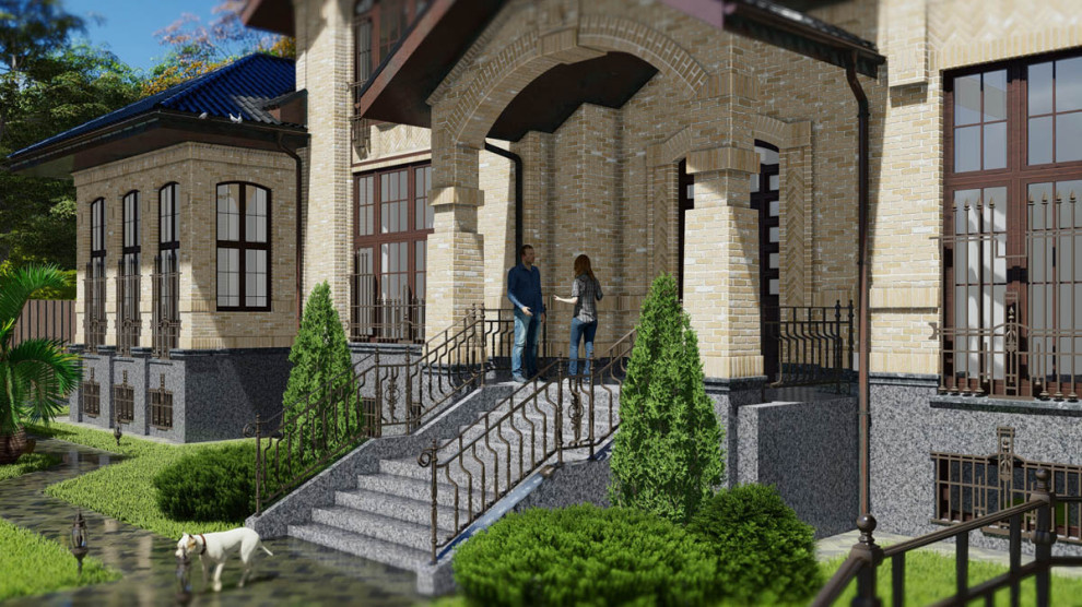 Дом в классическом стиле вход