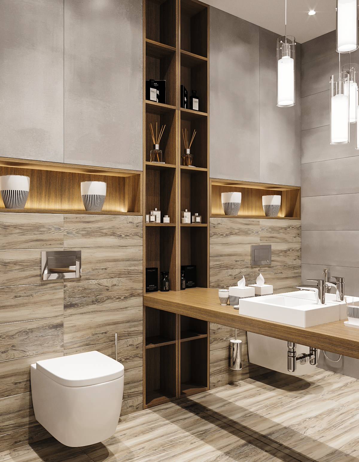 Женственный лофт в ЖК Триколор (визуализация)