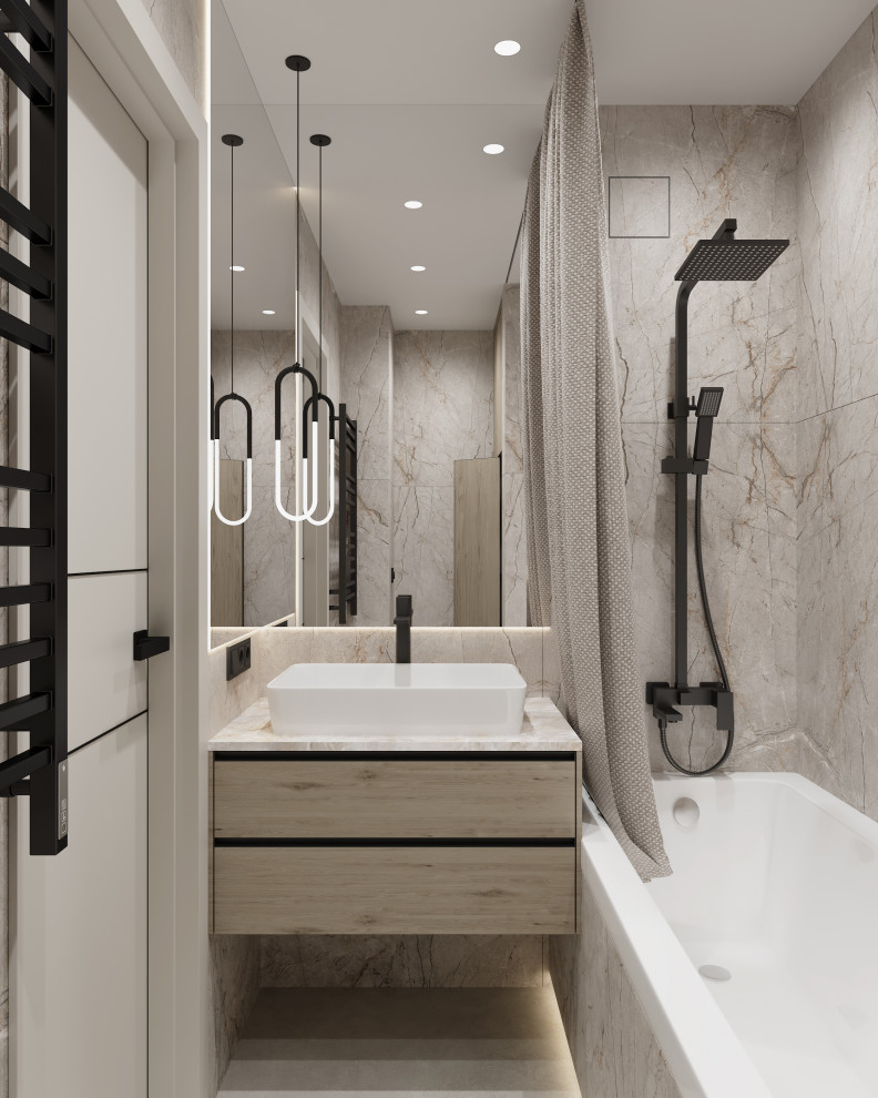 Обложка проекта: Дизайн санузла в теплых тонах