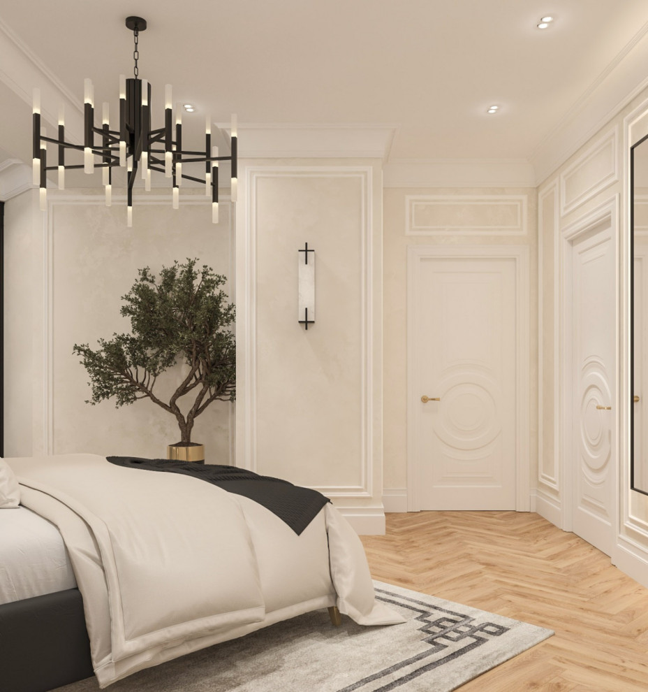 Интерьер мужской мастер - спальни . Таунхаус КП "Образцово"