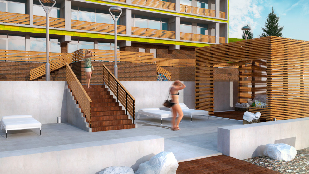 Реконструкция фасада санатория "Ставрополье" в г. Сочи