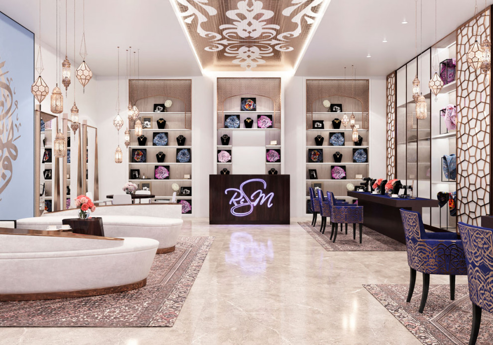 Обложка проекта: 3D визуализация ювелирного магазина в Москве.