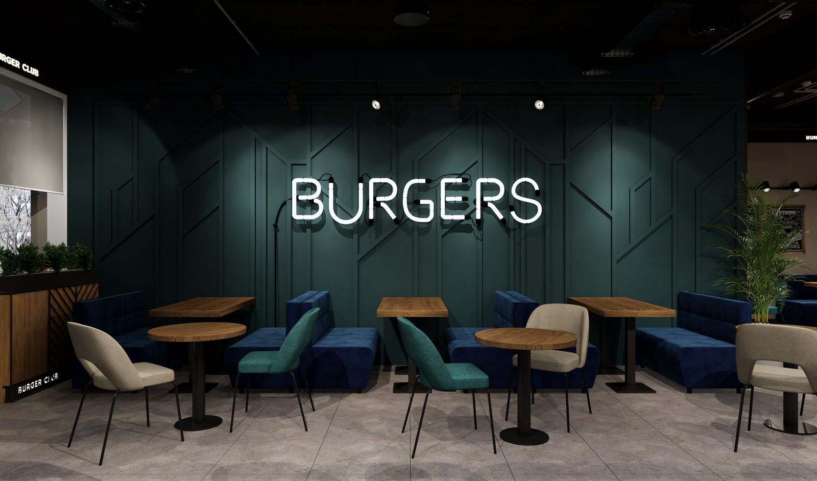 Дизайн ресторана «Burger Club» в Краснодаре