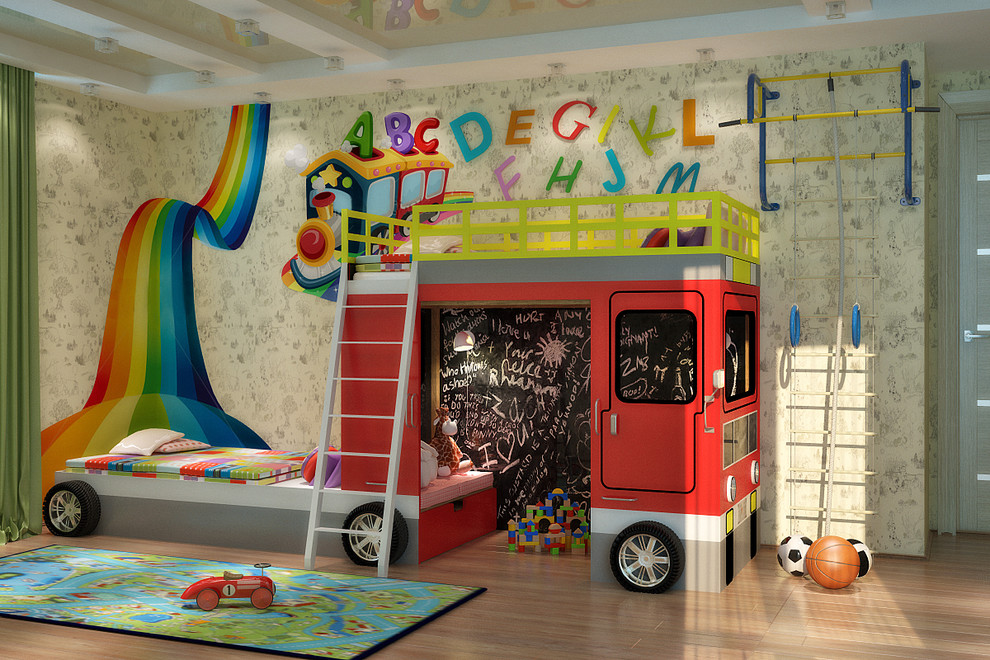 Kids room reconstruction with photos "before" and "after"
