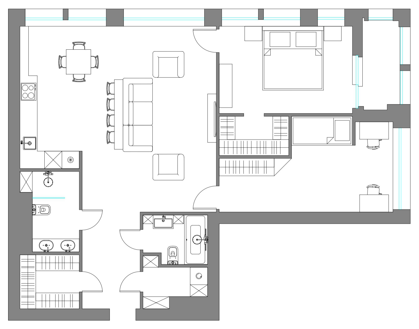 Поиск планировки: 8 вариантов (!) + финал для московской «двушки»