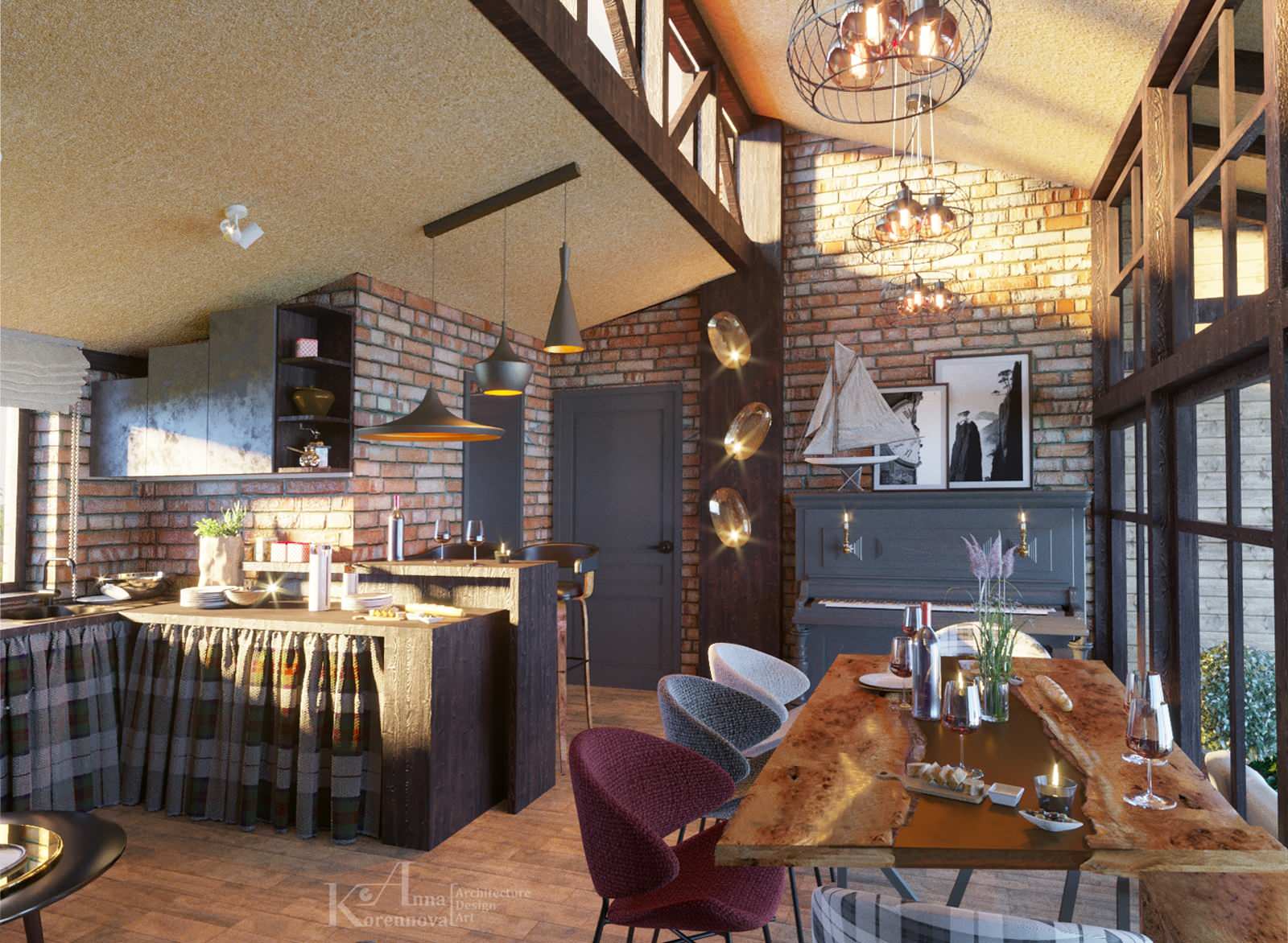 Проект загородного дома Loft Dacha
