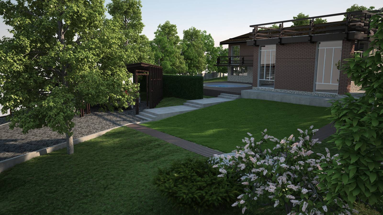 Обложка проекта: Территория загородного дома в горах