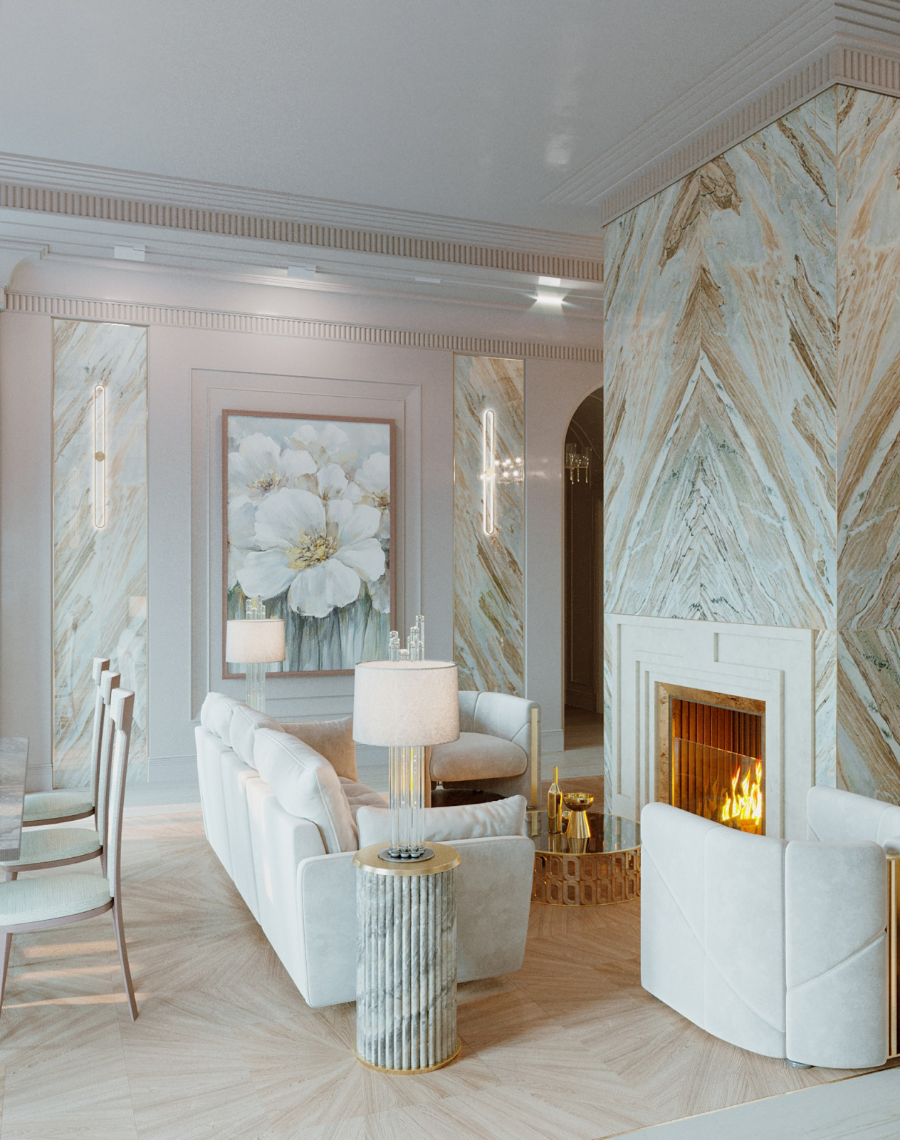 Проект гостиной в частном доме.