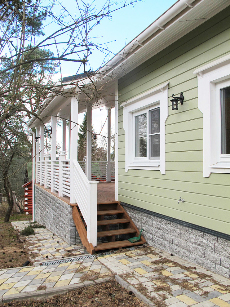 Одноэтажный загородный дом с баней