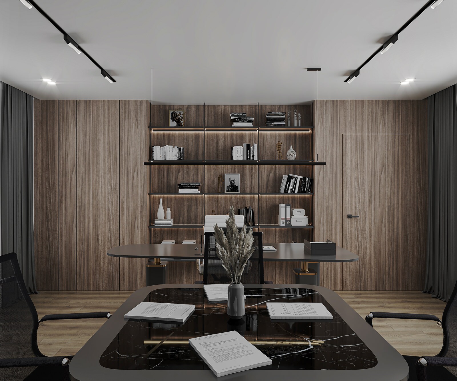 Обложка проекта: Дизайн-проект кабинета руководителя, зона отдыха  и санузла при кабинете