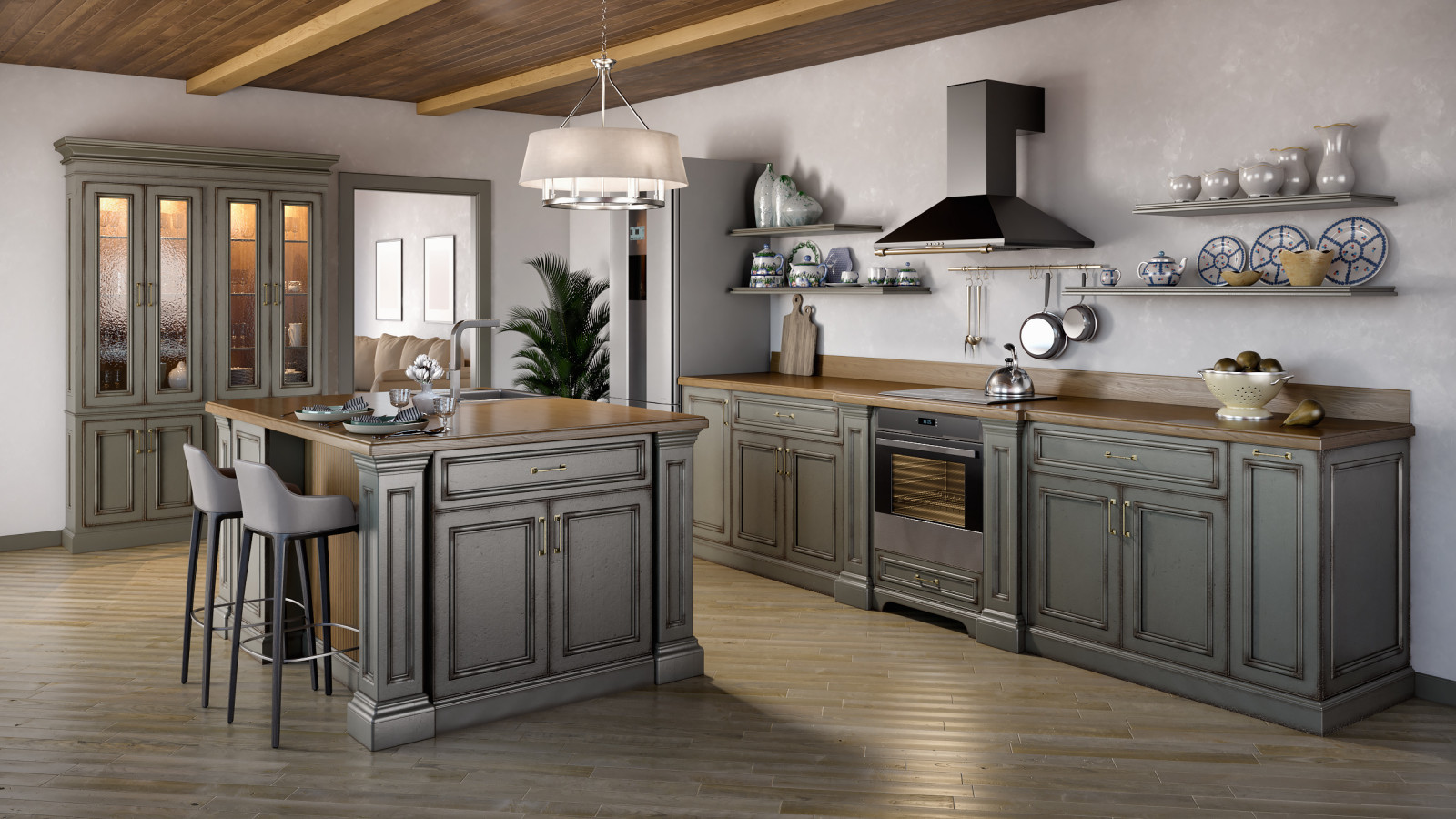 Классические кухни из массива