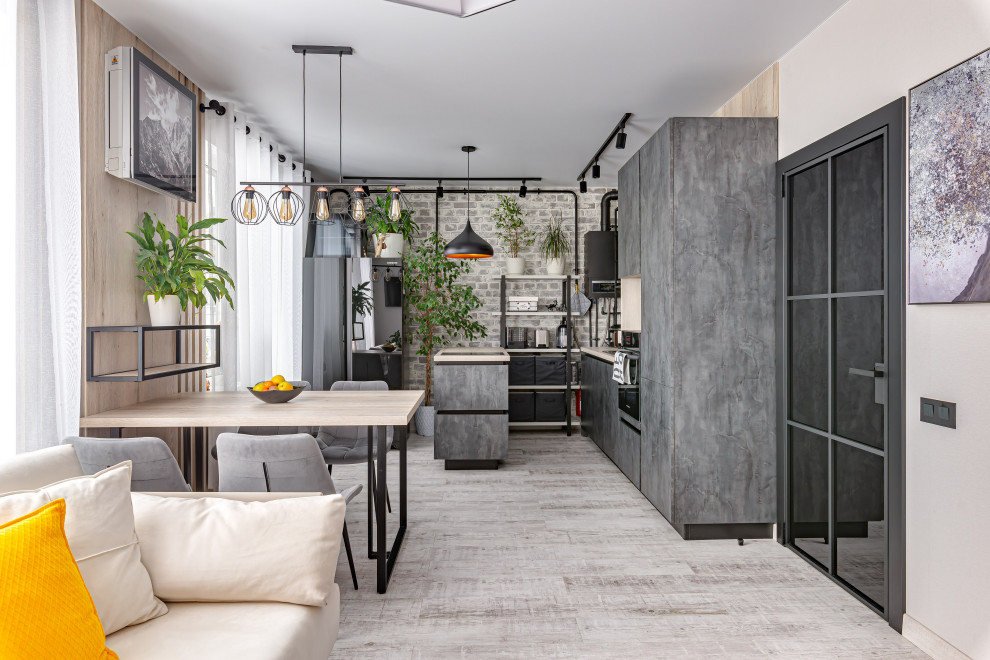 Гостиная в современном стиле в ЖК САМПО, общий вид