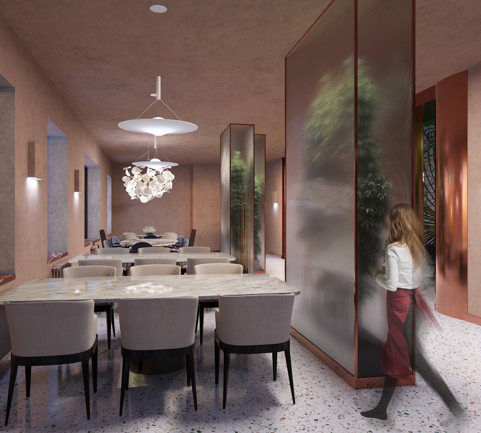 Interior visualisation of cafe and restaurant Villa Forli