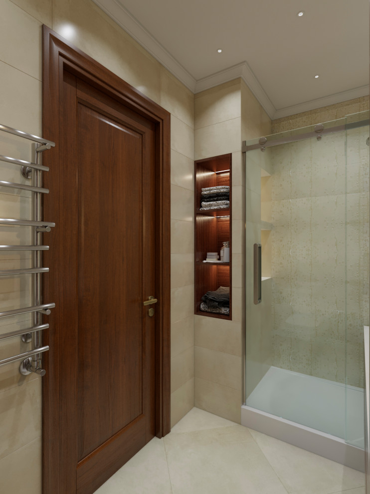 Санузел в бежевых тонах