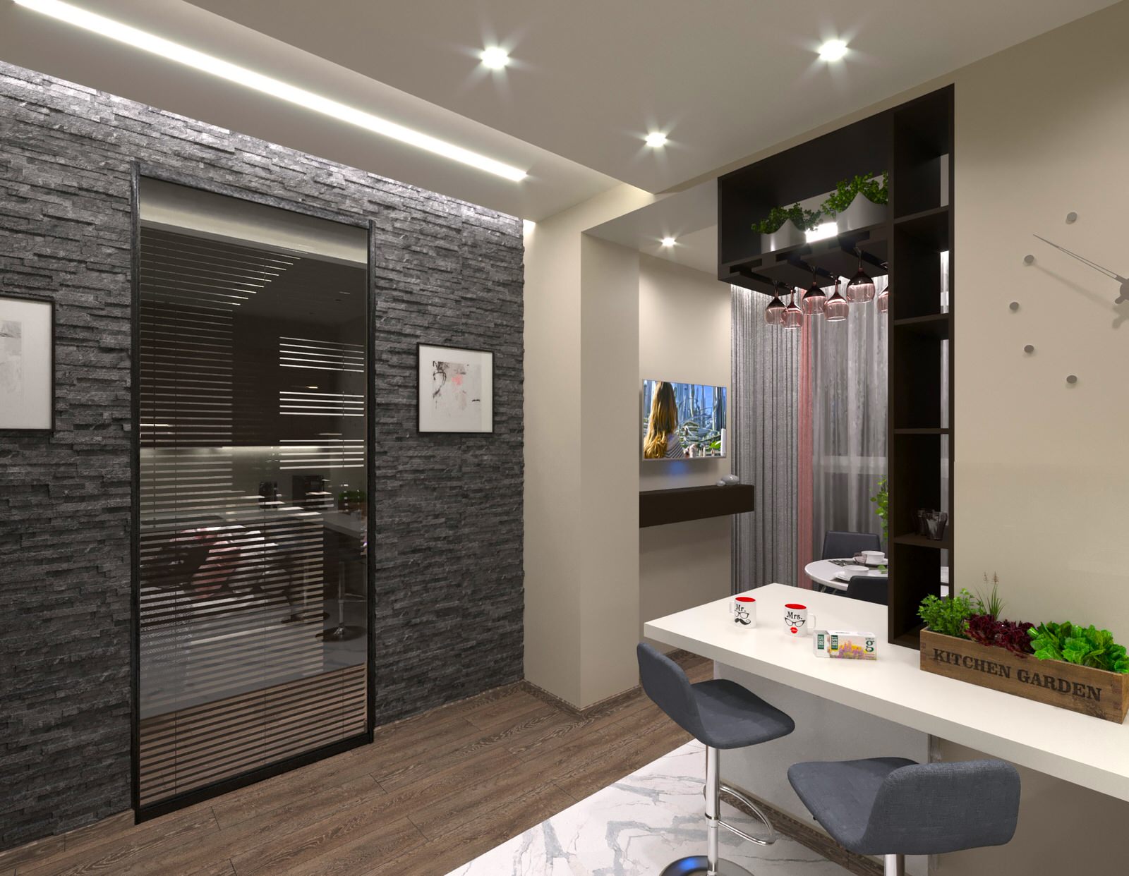 Дизайн-проект квартиры 40 м² ЖК «Ботанический Сад Life»