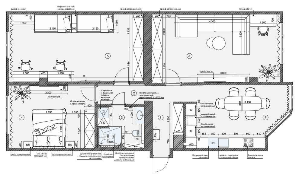 Обложка проекта: Проект трёхкомнатной квартиры 112 кв.м.