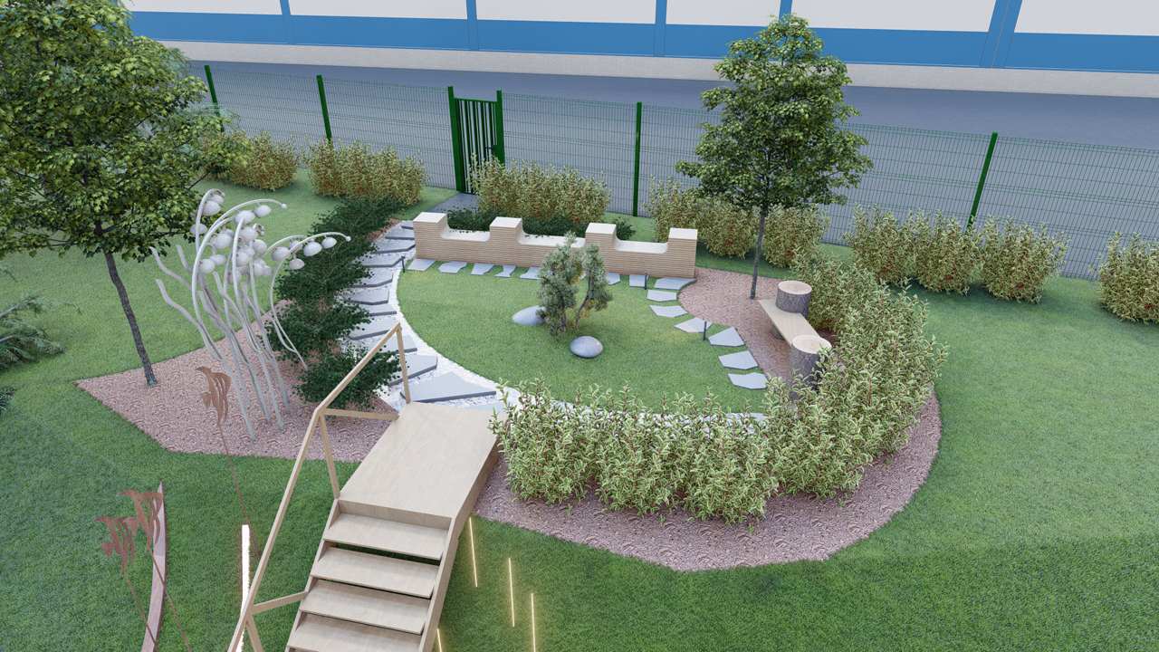 Спуск к воде возле реки