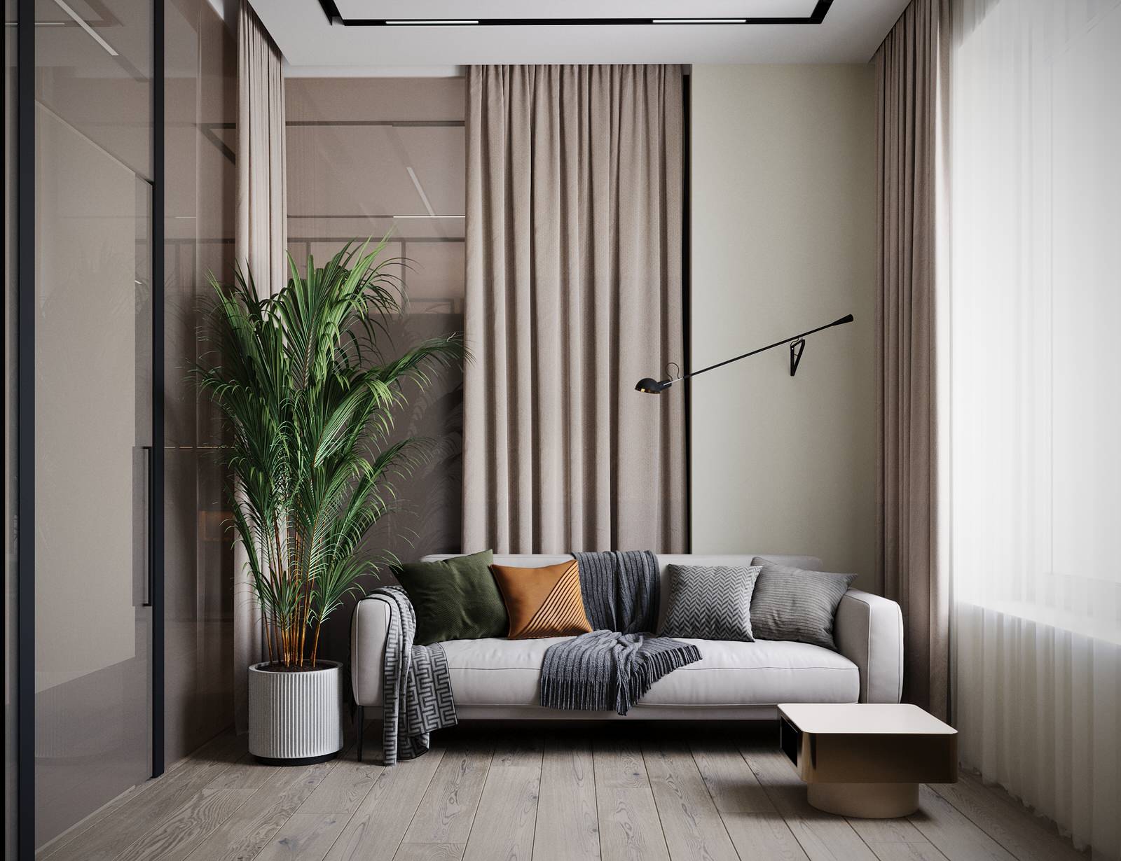 Визуализация кухни-гостиной в жк  Амур-Сити