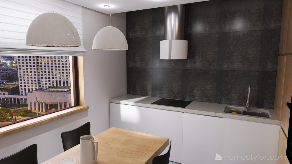 Брутальная трехкомнатная квартира в современном стиле с элементами лофта.