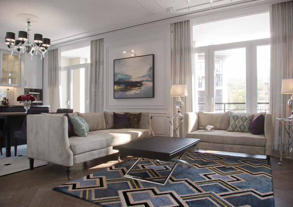 Обложка проекта: 3х уровневая квартира в стиле современная классика