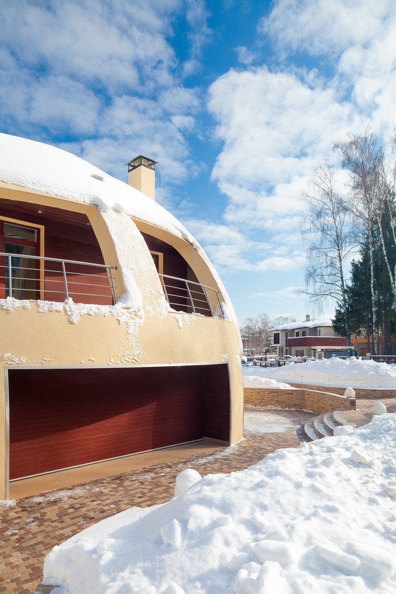Загородный коттедж в форме шара (дом иглу), 280кв.м.