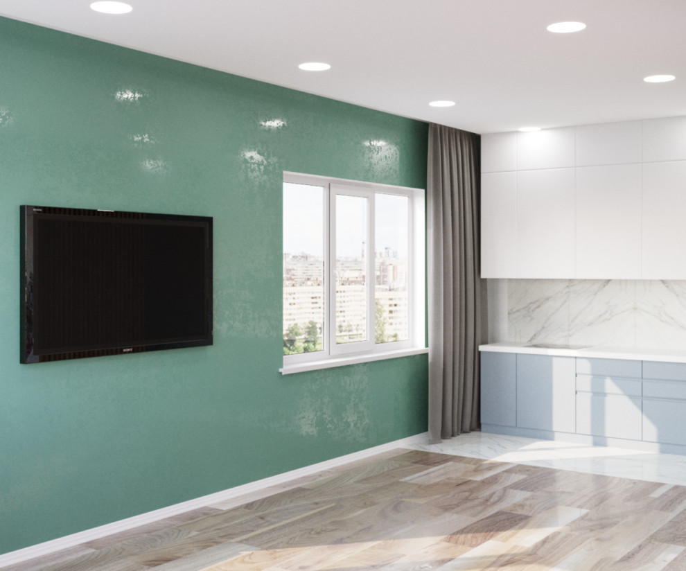 Квартира на Варшавке. Гостинная-кухня