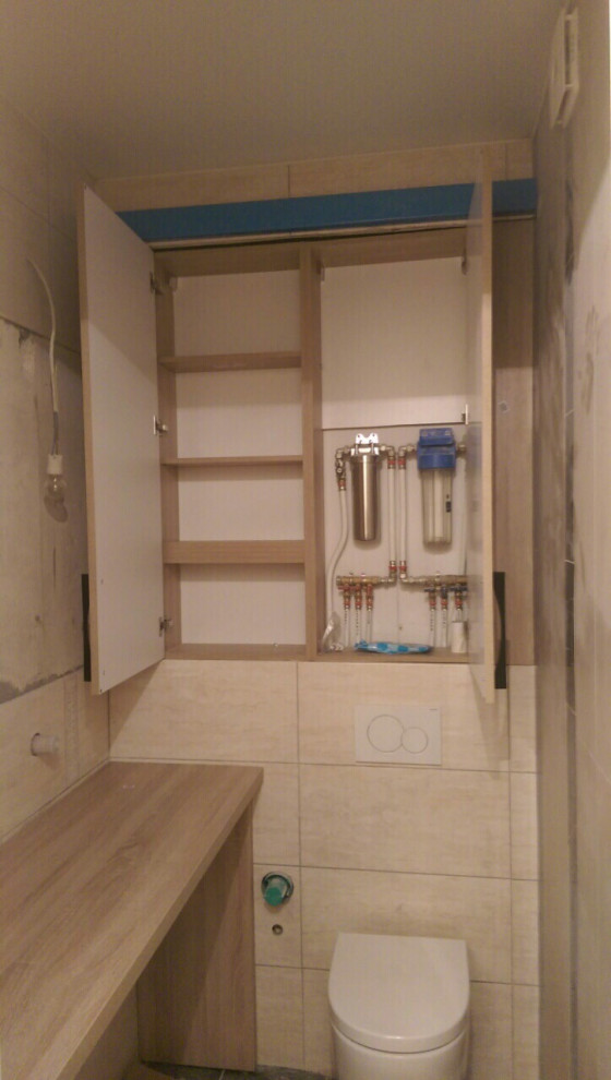 Кухня лофт дерево плюс черный, санузел дерево