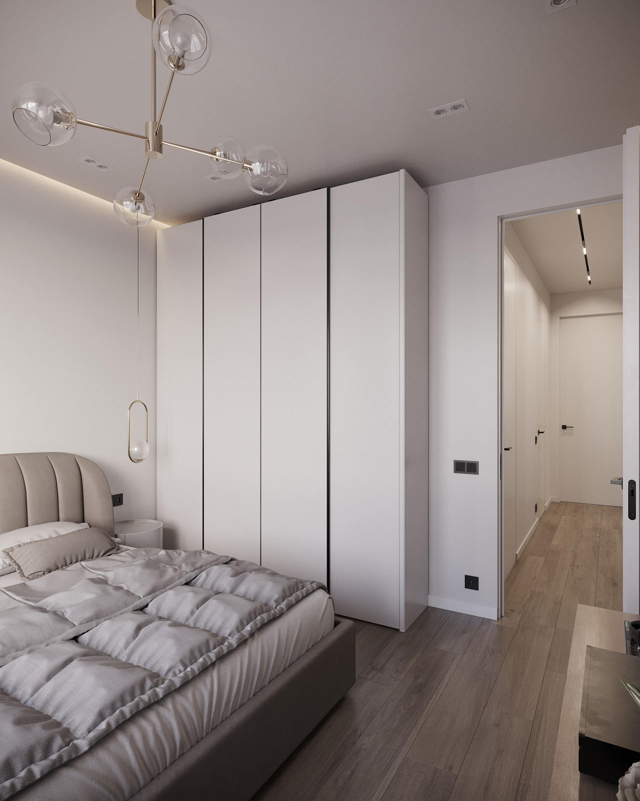 Дизайн и 3д-визуализация спальни в ЖК Преображение