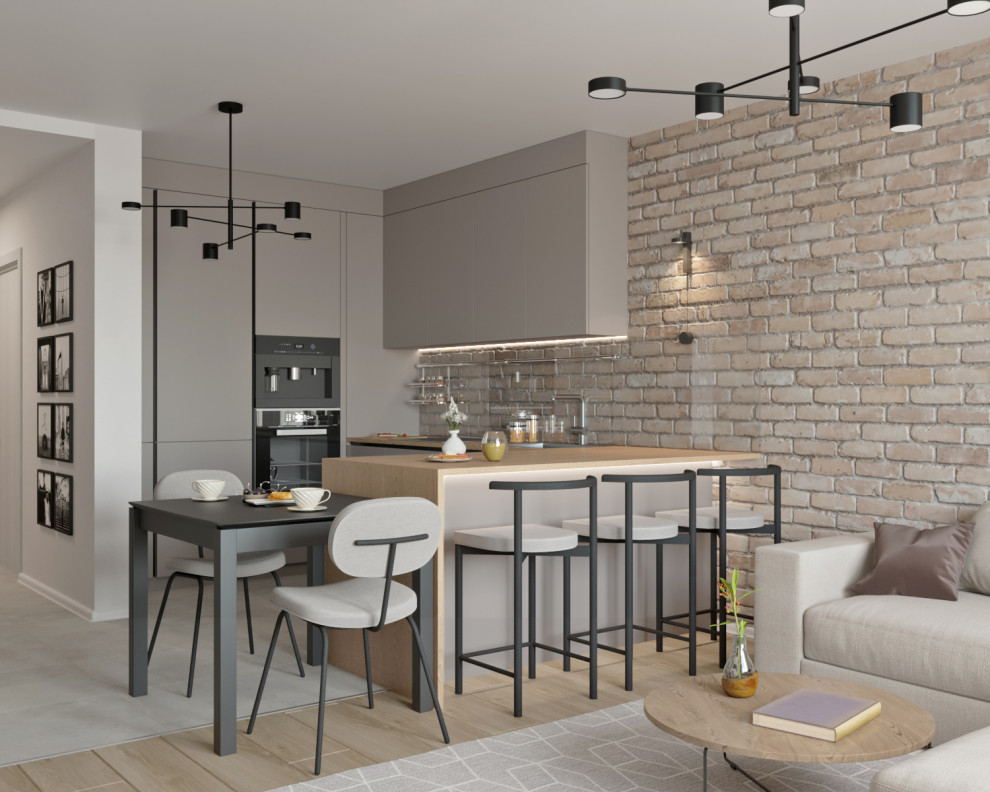 Обложка проекта: Кухня-гостиная в скандинавском стиле