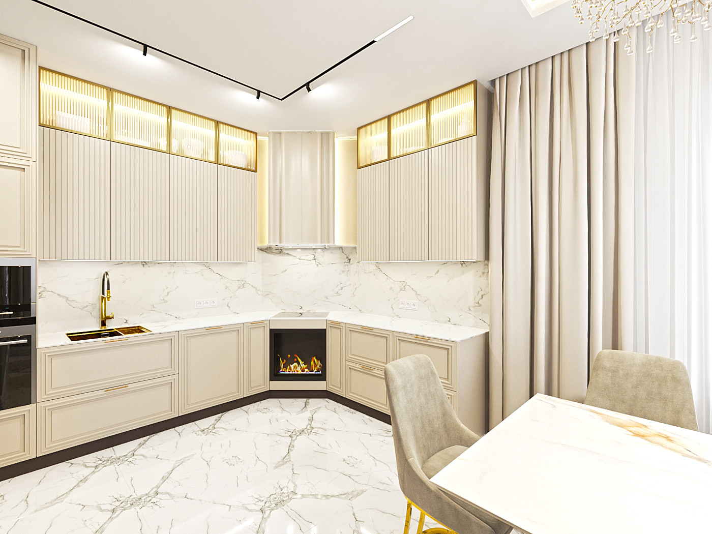 Кухня и столовая в люкс стиле