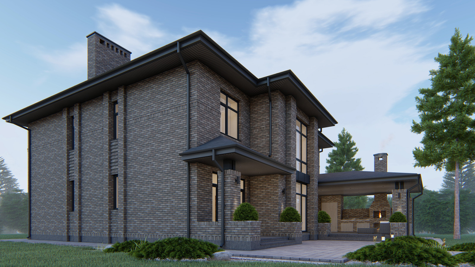 Двухэтажный дом в стиле Прерий